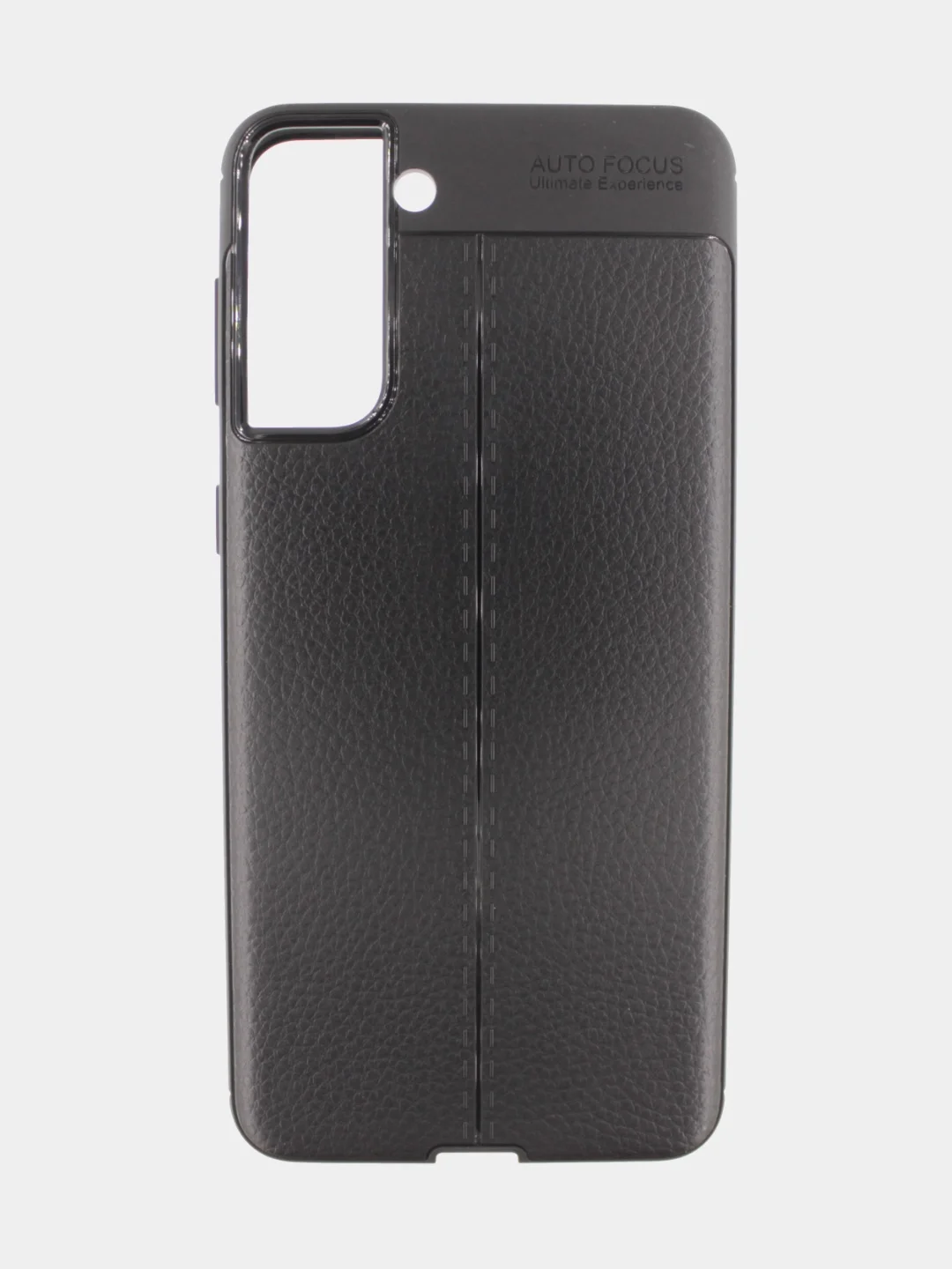 Черный чехол для Samsung S21 Plus с тиснением под кожу