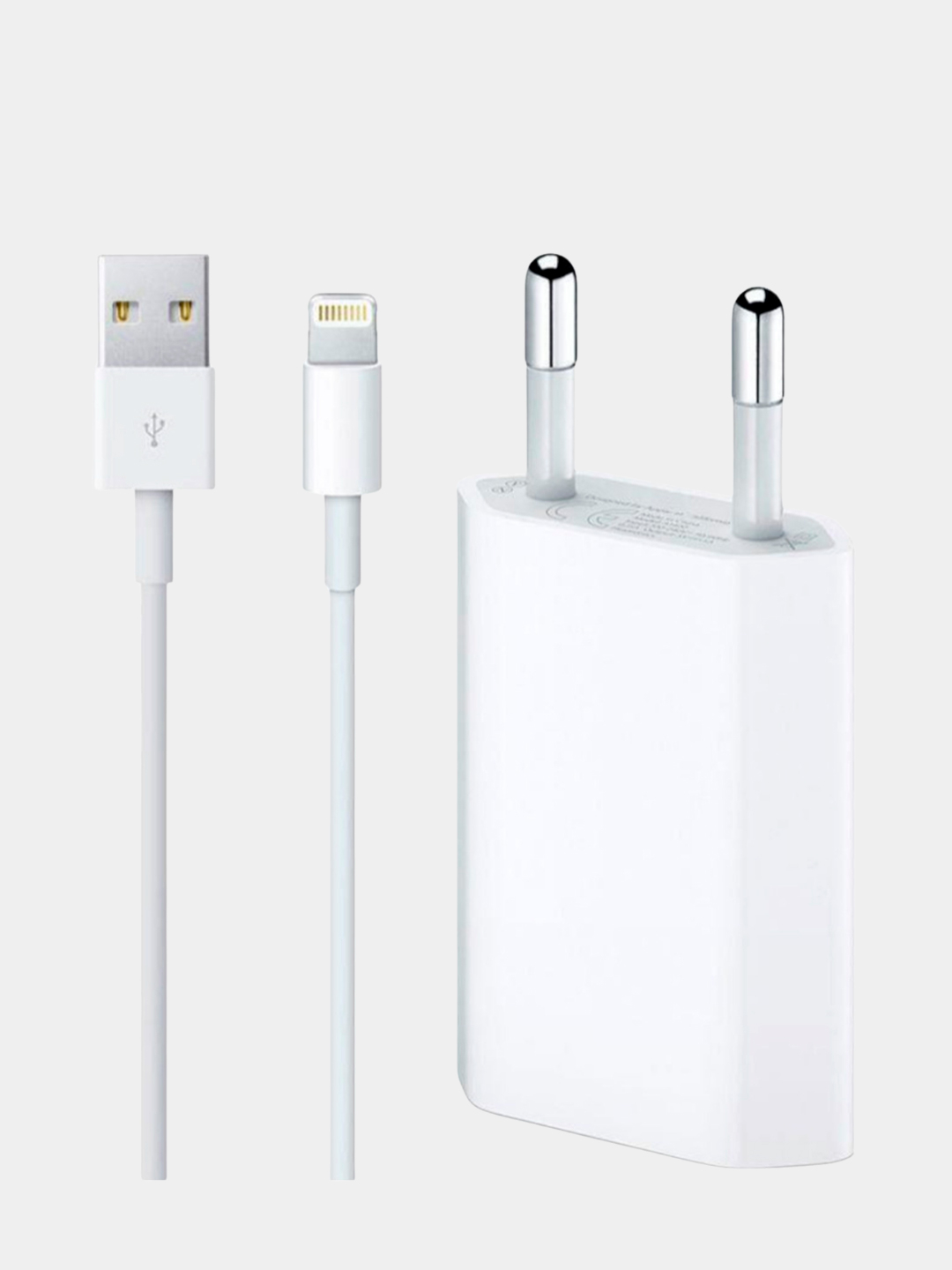 Зарядка 2 в 1 блок питания и кабель 5W/1A подходит для Apple iPhone купить  по цене 1000 ₽ в интернет-магазине KazanExpress