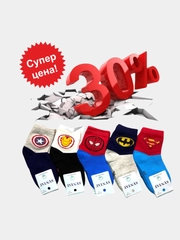Носки детские хлопковые с рисунком, носки для детей с рисунками супергероев