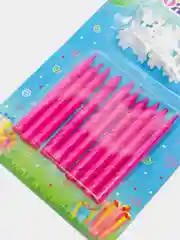 S Набор свечей для торта "С Днём Рождения", металлик розовый, 10 штук
