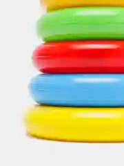 Пирамида Green Plast 30см высота с наконечником 8 колец разноцветная