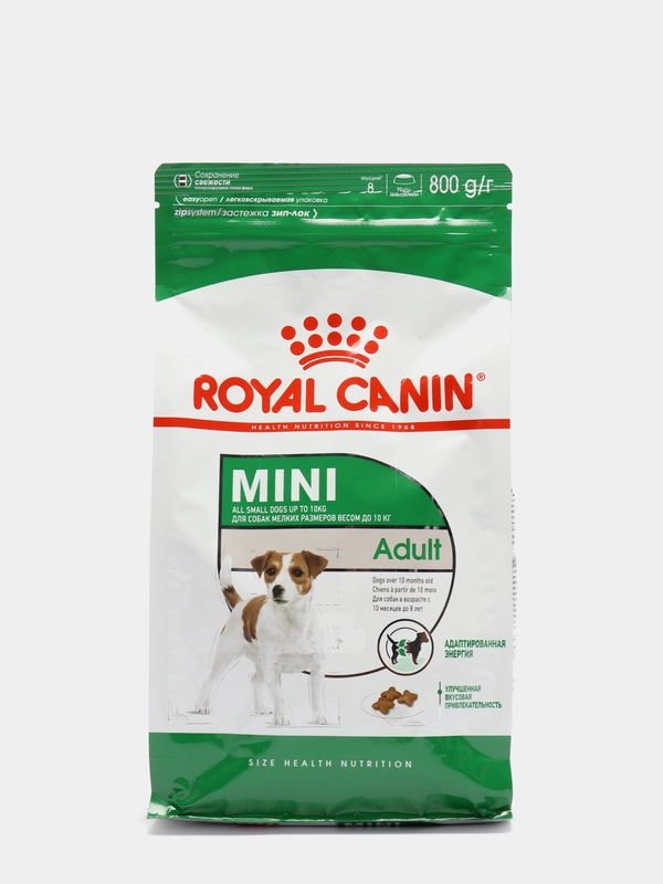 Корм Royal Canin Mini Adult для собак малых пород (до 10 кг), 10 мес. - 8 лет, 800 г