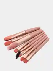 Коралловый набор кистей для макияжа глаз, губ, бровей и ресниц, кисти для макияжа, кисточки 8 штук