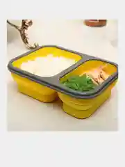 Ланч-бокс складной двухсекционный с ложкой и вилкой