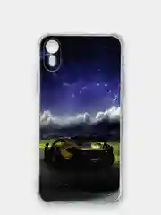 Сиреневый чехол Apple iPhone XR силиконовый с рисунком