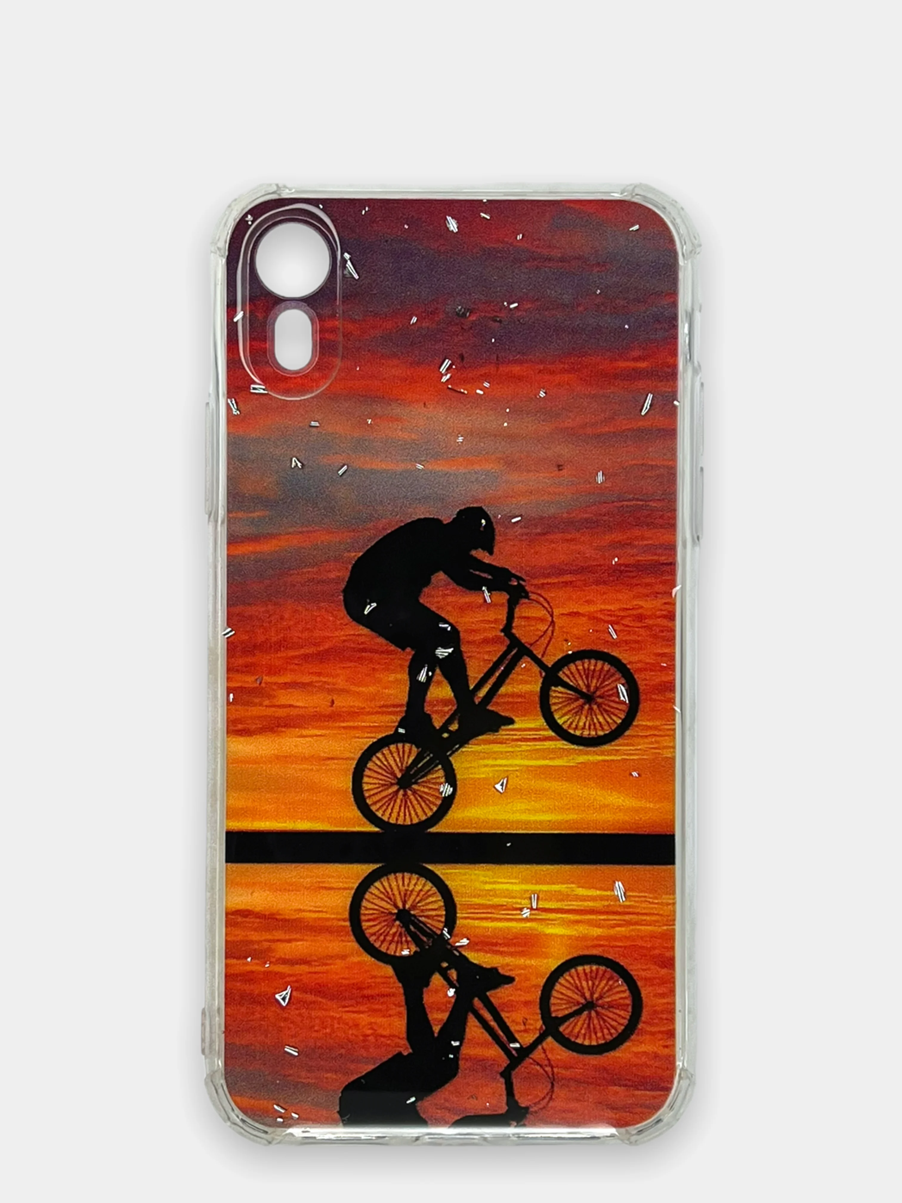 Алый чехол Apple iPhone XR силиконовый с рисунком