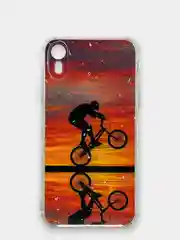 Алый чехол Apple iPhone XR силиконовый с рисунком