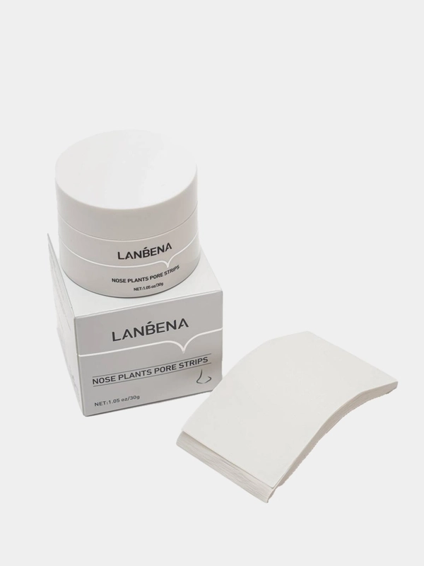 Маска крем от черных точек для носа Lanbena Nose, 60 очищающих полосок
