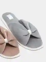 Женские тапочки бархатные (цвет серый)