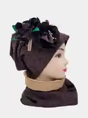 Шоколадный шапка с хомутом демисезонная