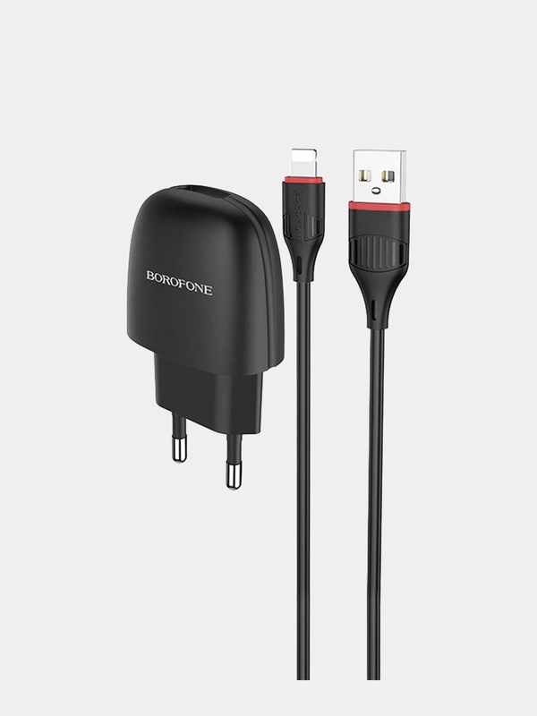 Сетевое зарядное устройство с кабелем Lightning Borofone BA49A