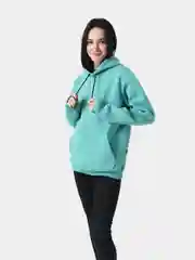 Мятный толстовка повседневная с капюшоном, хлопковая