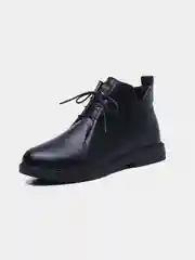 Черный ботинки женские из натуральной кожи