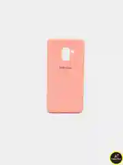 Розовый защитный силиконовый чехол Silikone Cover для Samsung A8 PLUS