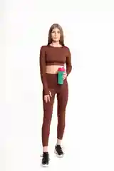 Багровый женский спортивный костюм: рашгард и легинсы