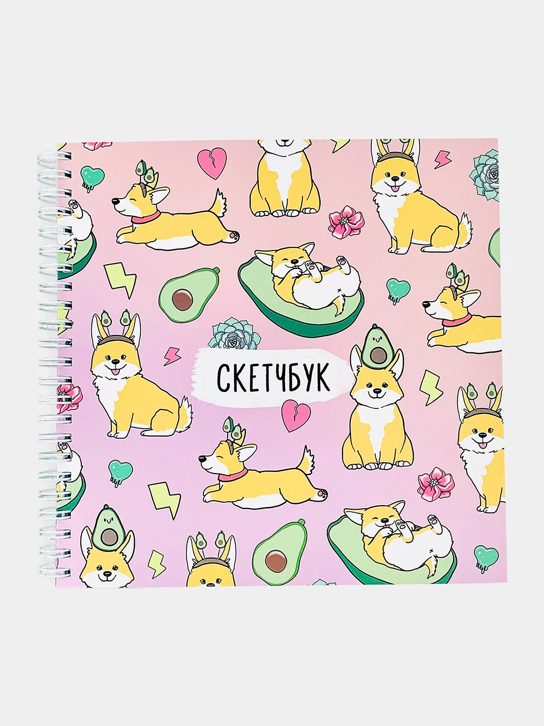 Кораллово-розовый sweet Cat Shop Скетчбук см, 40л офсетной бумаги + 6л акварельной