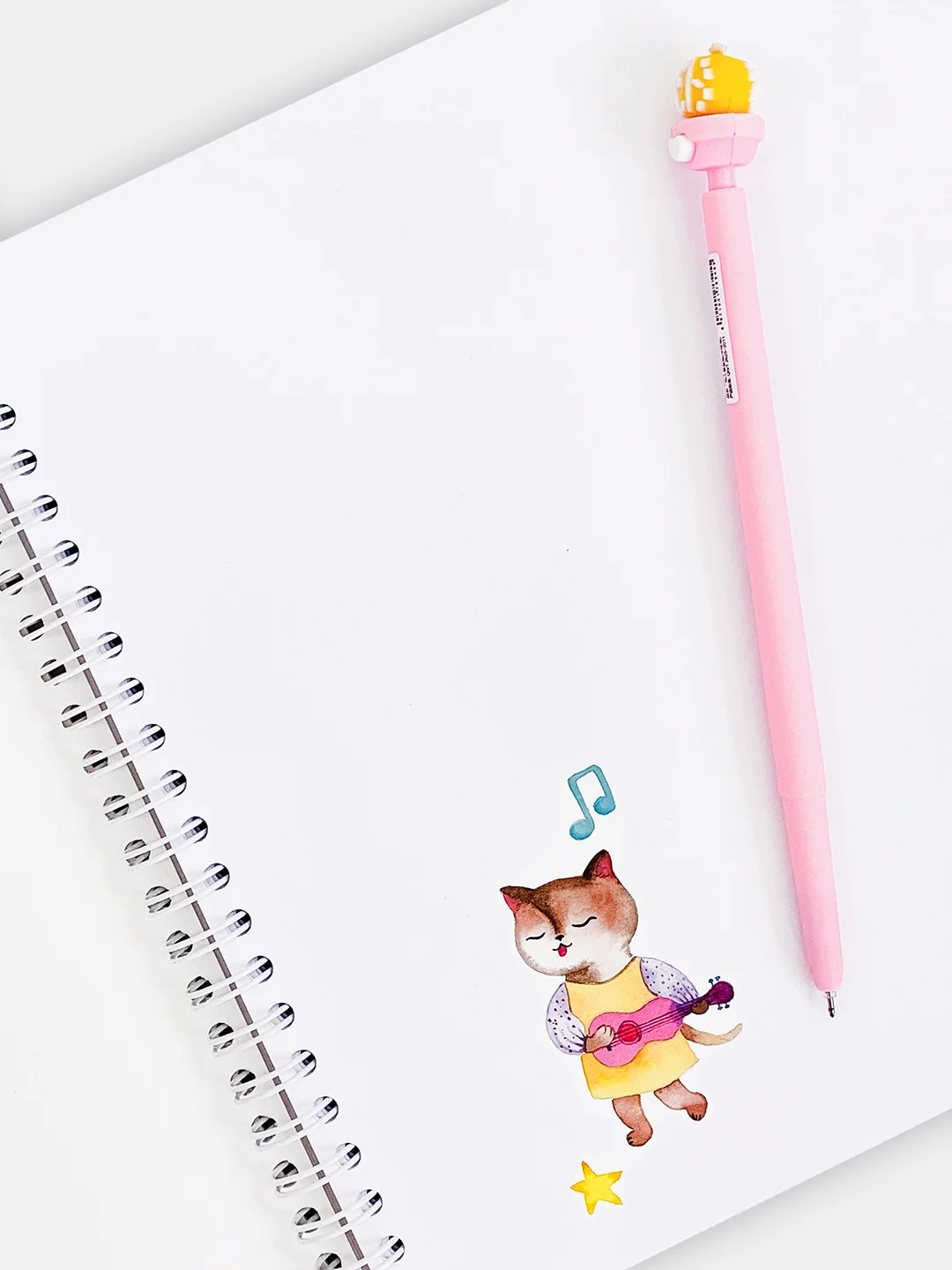 Кораллово-розовый sweet Cat Shop Скетчбук см, 40л офсетной бумаги + 6л акварельной