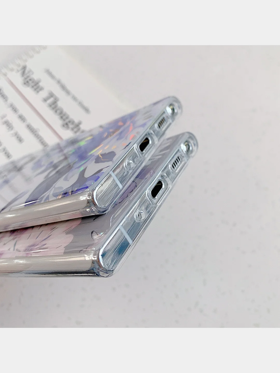 Зеленый чехол для Samsung A12, A22, A51, A52, A72, S20FE, S21FE, S22 цветы, голограмма