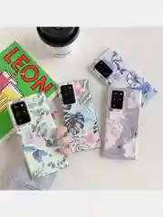 Зеленый чехол для Samsung A12, A22, A51, A52, A72, S20FE, S21FE, S22 цветы, голограмма
