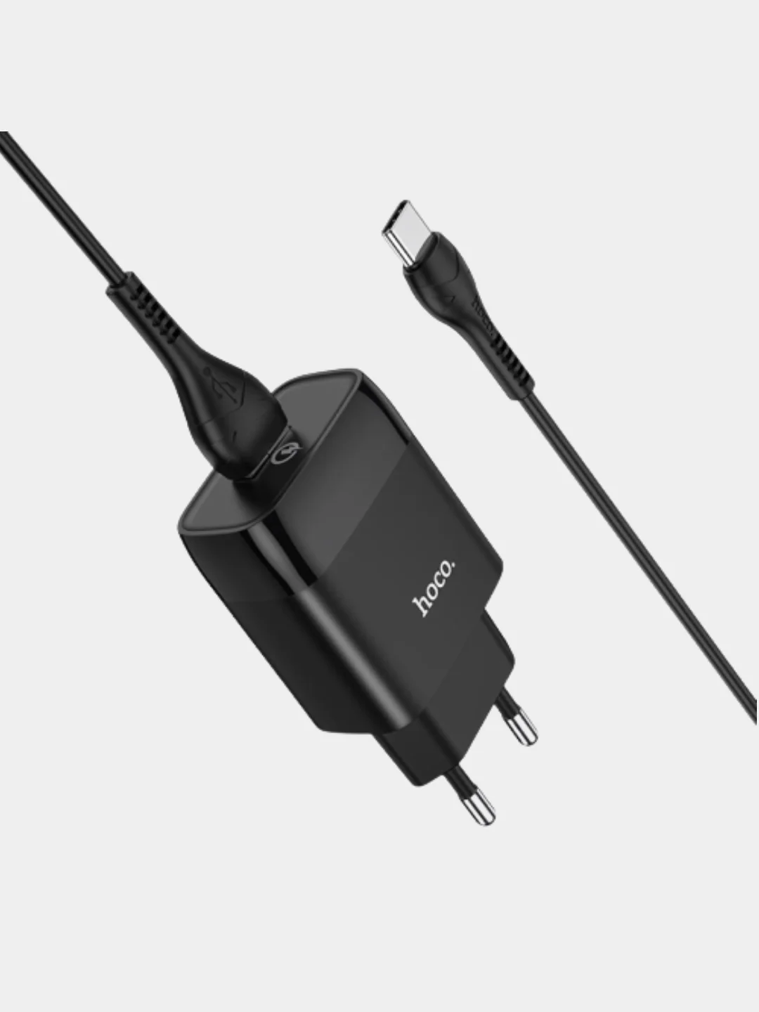 Черный сетевое зарядное устройство Hoco TYPE-C кабель, 3A, QC 3.0, C72Q