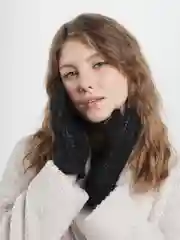 Черный перчатки женские тёплые пуховые ажурные