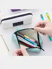 Белый пенал школьный для девочки и мальчика на молнии, косметичка женская, маленькая, тканевая