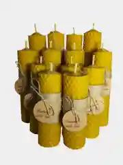 Свеча из вощины с лавандой, восковая, катаная