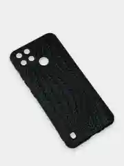 Угольный чехол Realme C21Y, Realme C25Y Реалми С21У / С25У черный, силиконовый, под кожу