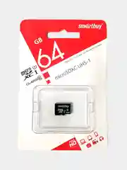 Карта памяти microSD Smartbuy Class 10 без адаптера, 64