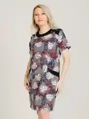 Красный milena21 Платье-туника "Ассоль ", домашняя туника, платье для дома, большие размеры