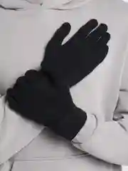 Черный перчатки  вязаные