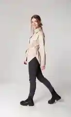 Рубашка женская кожаная с поясом oversize