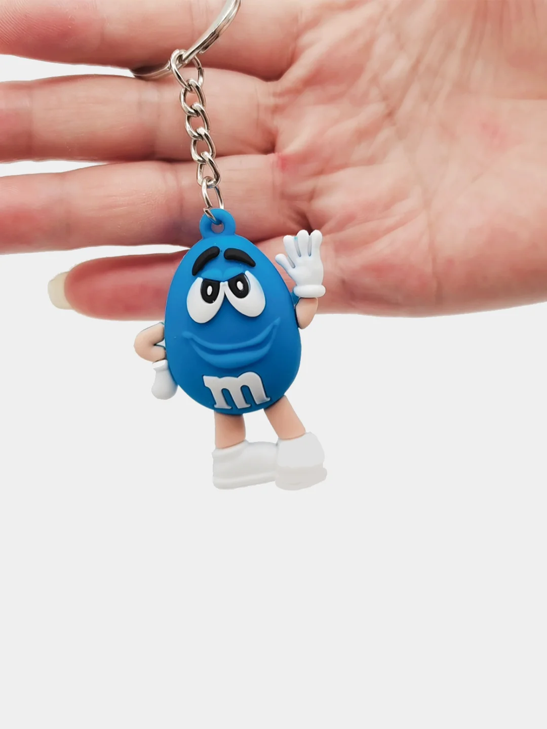 Синий стильный 3D брелок M&Ms /на рюкзак/на ключи