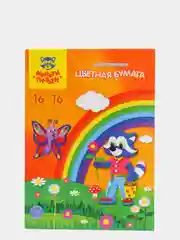 Цветная бумага офсетная A4, Мульти-Пульти, двустор., 16л., 16цв., "Приключения Енота"