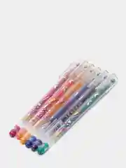 Набор гелевых ручек Crown "Glitter Metal Jell", с блестками, 6 штук, 6 цветов, 1,0 мм