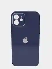 Синий чехол силиконовый со стеклянной панелью для iPhone 11, 12, 12 Pro, 13, 13 Pro Max