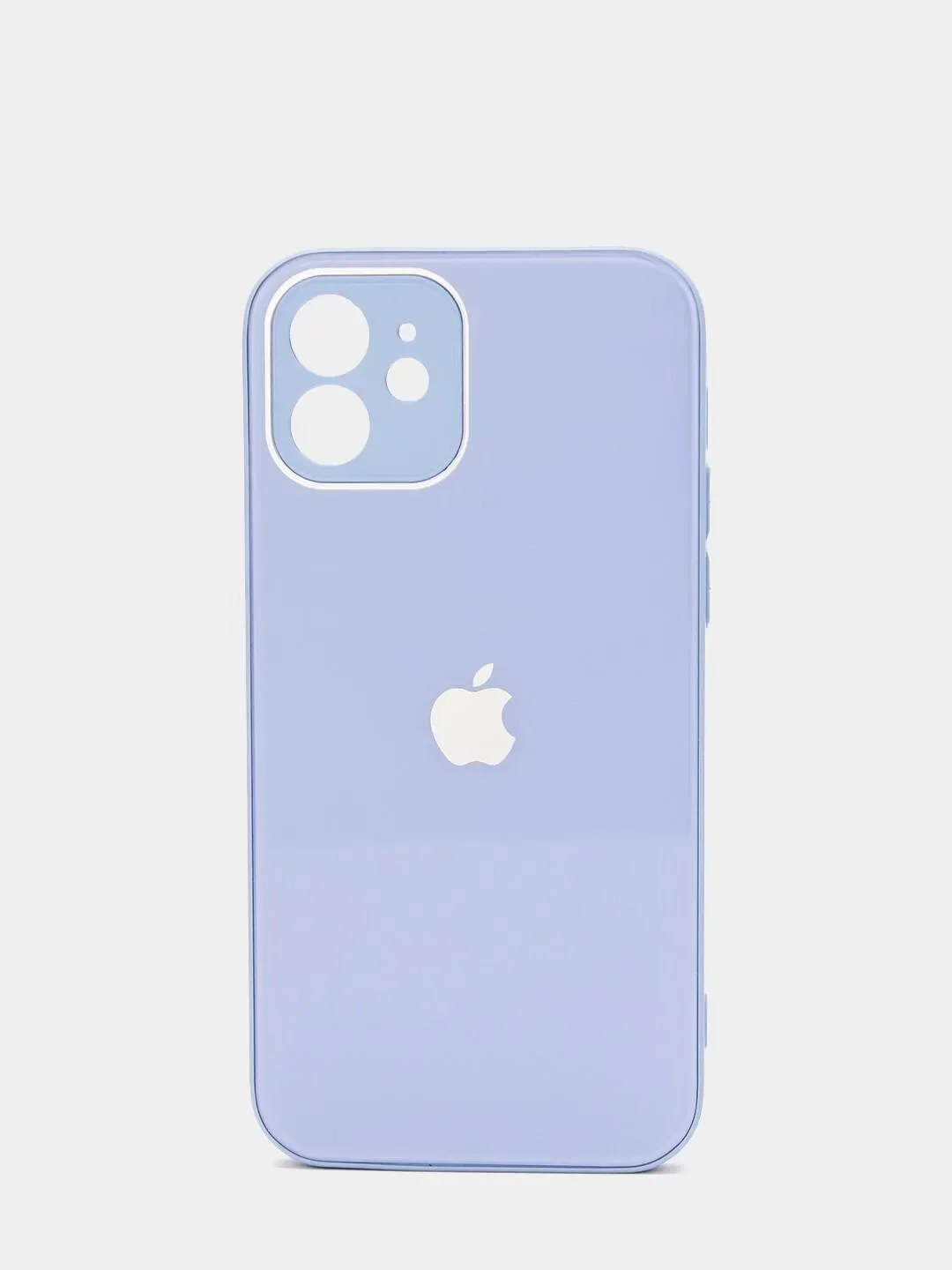 Лавандовый чехол силиконовый со стеклянной панелью для iPhone 11, 12, 12 Pro, 13, 13 Pro Max