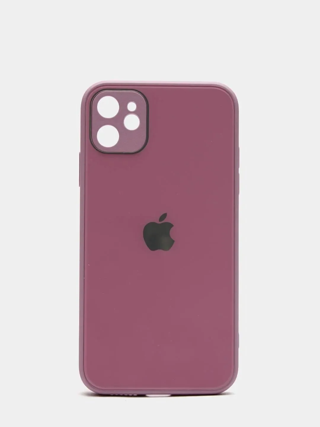 Аметистовый чехол силиконовый со стеклянной панелью для iPhone 11, 12, 12 Pro, 13, 13 Pro Max