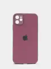 Аметистовый чехол силиконовый со стеклянной панелью для iPhone 11, 12, 12 Pro, 13, 13 Pro Max