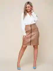 Бежевый юбка женская TOPLES, из экокожи