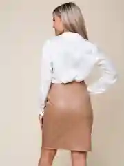 Бежевый юбка женская TOPLES, из экокожи