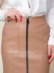 Бежевый юбка женская TOPLES, из экокожи