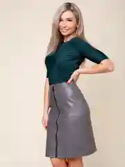 Серый юбка женская TOPLES, из экокожи
