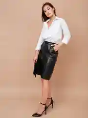 Тёмно-серый юбка женская TOPLES, из экокожи