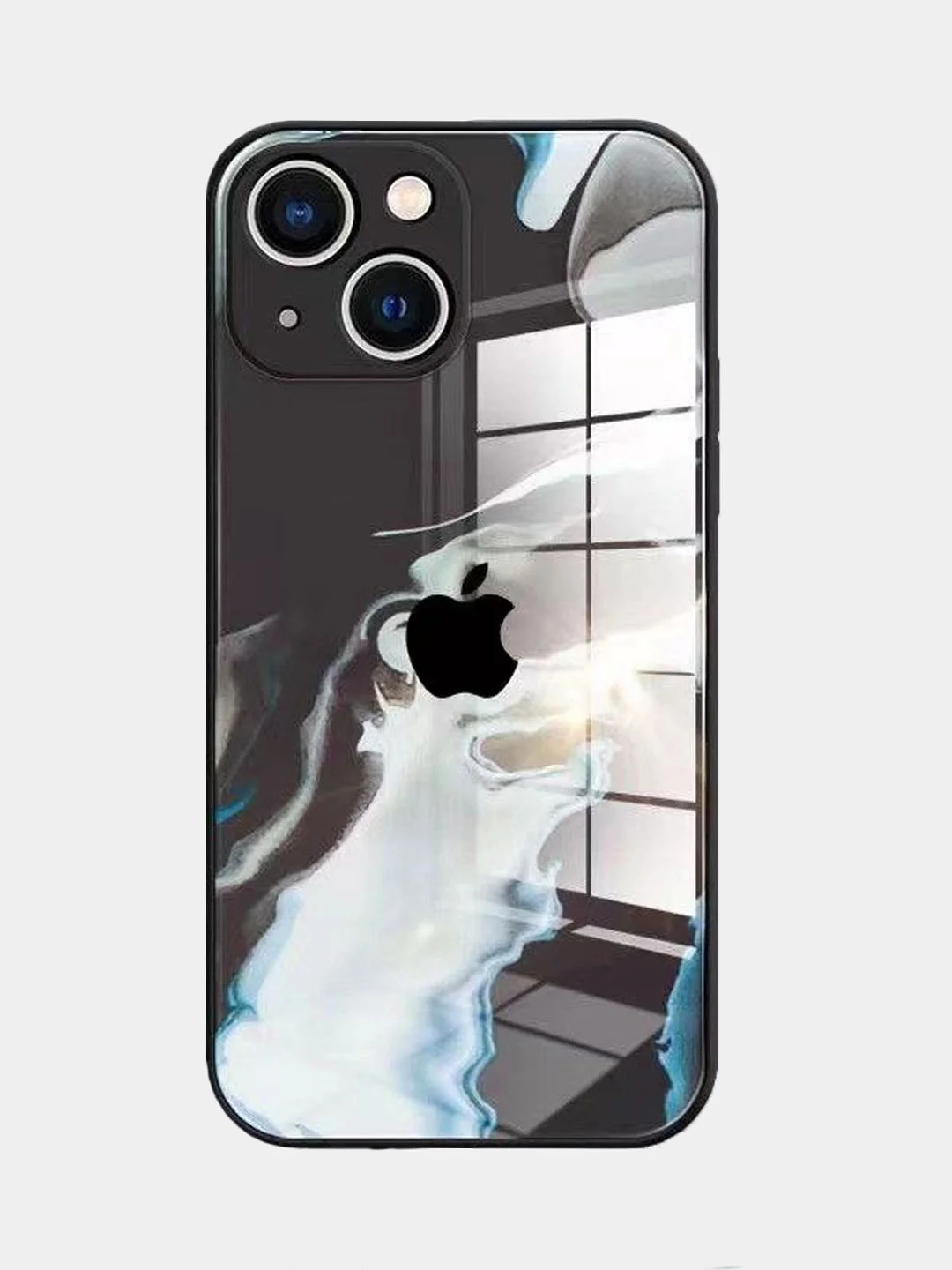 Коралловый чехол для iPhone 12, 13, Pro, Pro Max силиконовый "Акварель"