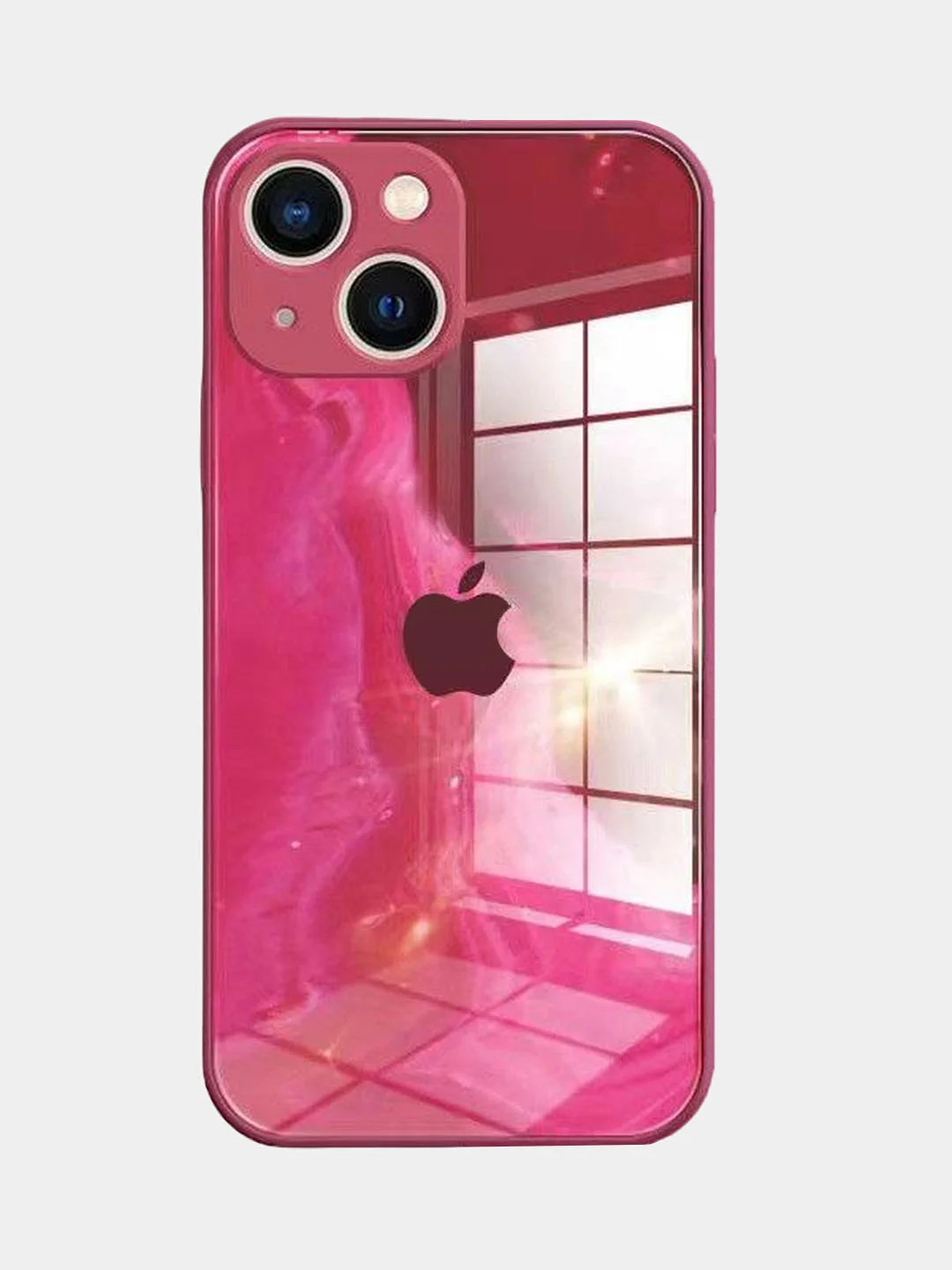 Коралловый чехол для iPhone 12, 13, Pro, Pro Max силиконовый "Акварель"