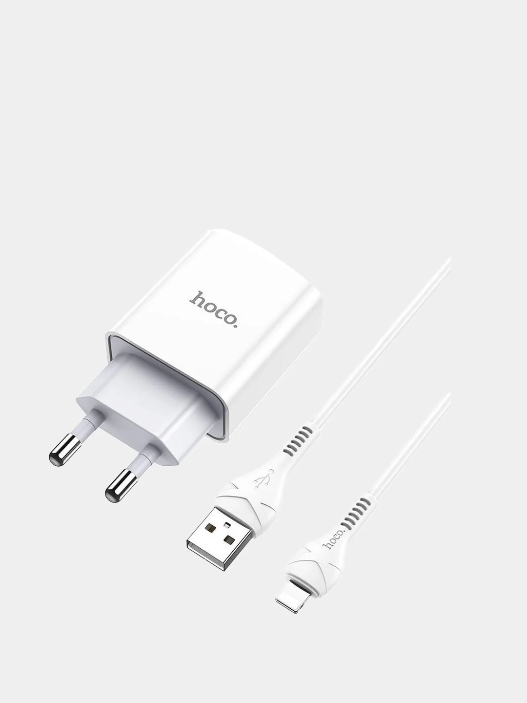 Сетевое зарядное устройство с кабелем Lightning СЗУ Hoco C81A, 2.1A