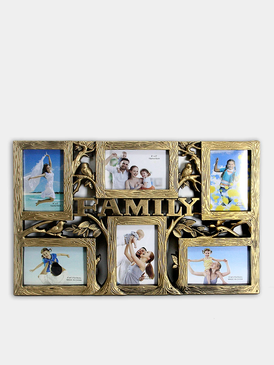 Бронзовый фоторамка-коллаж "Family", мультирамка 6 фото, 54 х 35 см