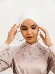 Готовый платок на никах/Готовый платок /головной убор/тюрбан женский/капор /мусульманская