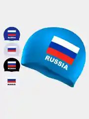 Шапочка для плавания "Флаг России", силикон, универсальная